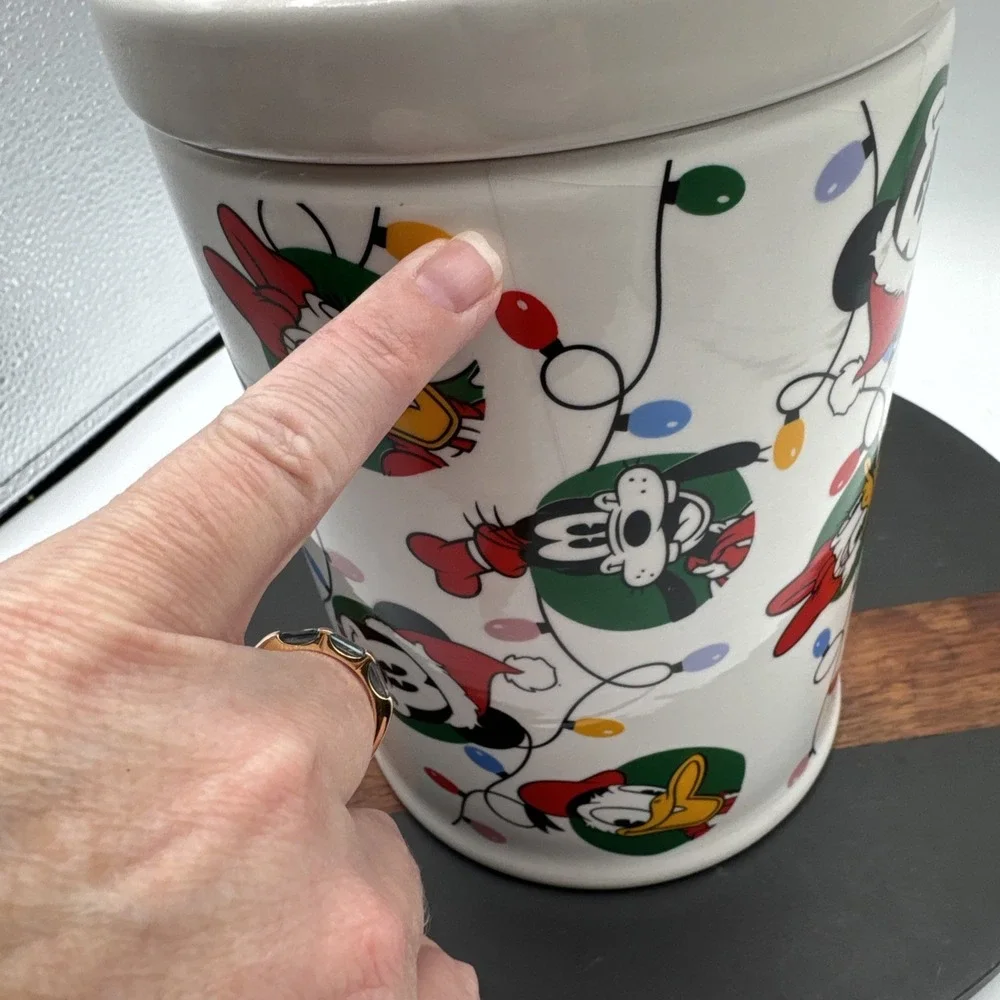Disney Mickey Mouse & Friends Holiday Christmas Dog Treat Jar Canister New
